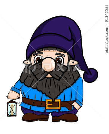 Garden hand drawn gnomes isolated on white background 91345582