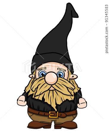 Garden hand drawn gnomes isolated on white background 91345583