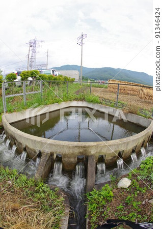Irrigation facility in Nagano Prefecture Nishitenryu main canal Cylindrical diversion group "Hakita No. 2" Characteristic irrigation facility 91346424