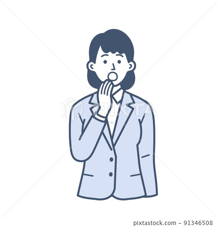 一個驚訝的年輕女商人的插圖 一個驚訝的年輕女商人的插圖 91346508