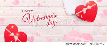 Valentines Hearts Horizontal Composition Valentines Hearts Horizontal Composition 91346747