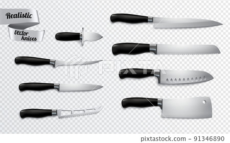 Knives Realistic Transparent Background 91346890