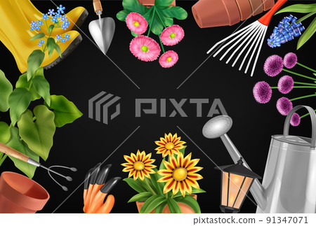 Garden Equipment Frame Composition Garden Equipment Frame Composition 91347071