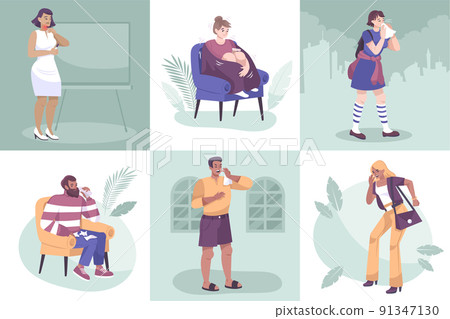 Colds Symptoms Design Concept Colds Symptoms Design Concept 91347130