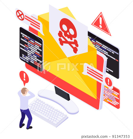 Cyber Security Isometric Design Concept Cyber Security Isometric Design Concept 91347353