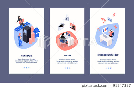 Cyber Security Vertical Banners Set 91347357