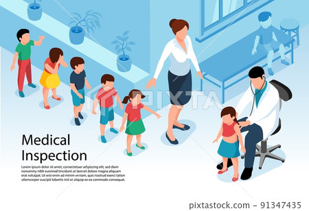 Medical Inspection Children Background 91347435