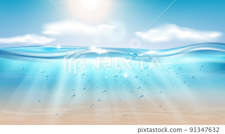 Ocean Wave Landscape Composition 91347632