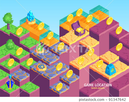 Game Location Isometric Composition 91347642