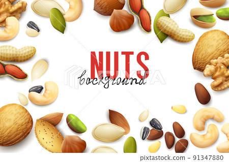 Realistic Nuts Background 91347880