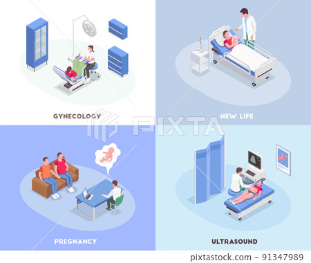 Pregnancy Isometric 2x2 Design Concept 91347989