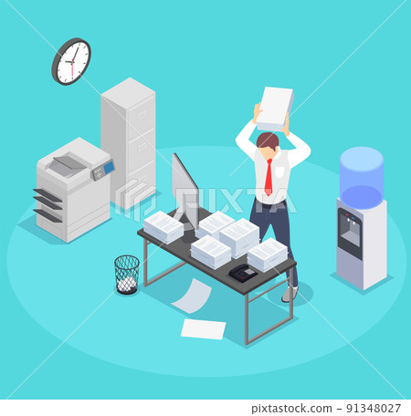 Office Worker Burnout Composition Office Worker Burnout Composition 91348027