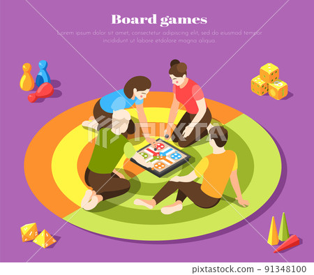 Board Games Isometric Background 91348100