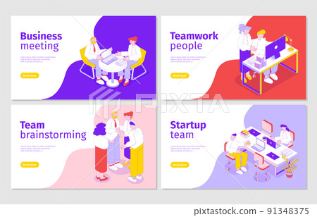 Business People Isometric Banners Business People Isometric Banners 91348375