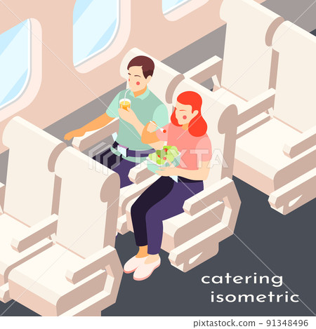 Catering In Plane Isometric Composition 91348496