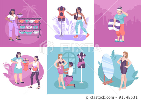 Underwear Flat Icon Set Underwear Flat Icon Set 91348531