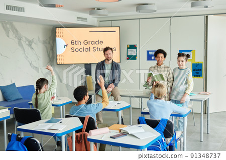 School Lesson with Group of Kids School Lesson with Group of Kids 91348737