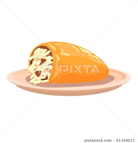 Rice vegetable icon cartoon vector. Food cuisine. Dinner dish 91349013