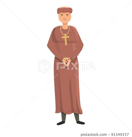 Monk icon cartoon vector. Priest man. Safe friar 91349157