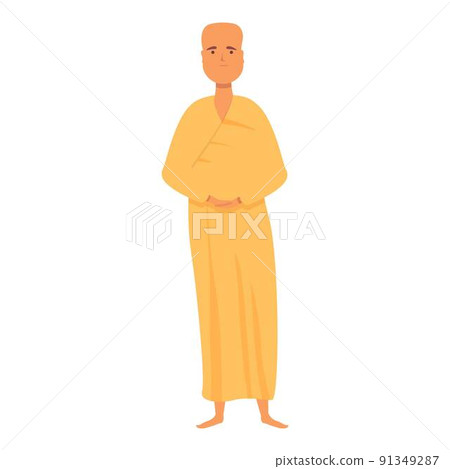 Visakha monk icon cartoon vector. Buddhist priest. Medieval man Visakha monk icon cartoon vector. Buddhist priest. Medieval man 91349287