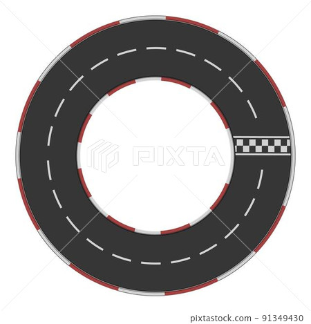 Round racetrack icon cartoon vector. Car race. Top view Round racetrack icon cartoon vector. Car race. Top view 91349430
