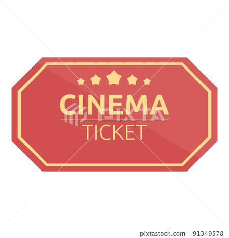 Home cinema ticket icon cartoon vector. Old pass. Movie event 91349578
