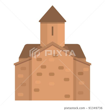 Armenia monastery icon cartoon vector. Church map. Sevan travel 91349736