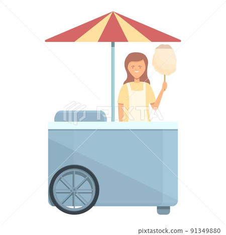 Cart food icon cartoon vector. Street truck. Store cream Cart food icon cartoon vector. Street truck. Store cream 91349880