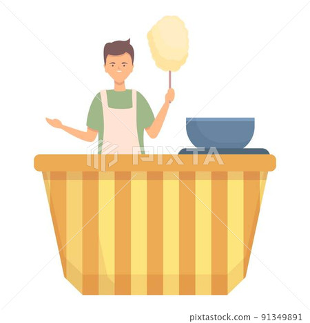 Cotton candy market icon cartoon vector. Food cart. Stand shop 91349891