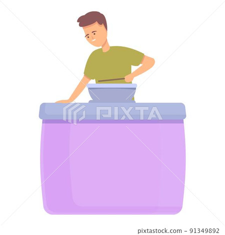 Candy seller icon cartoon vector. Cotton food. Stand shop Candy seller icon cartoon vector. Cotton food. Stand shop 91349892