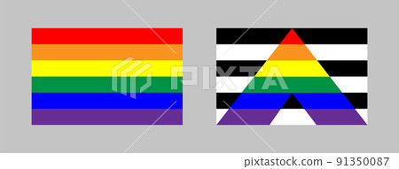 Straight Ally and LGBTQ pride flags in vector isolated Straight Ally and LGBTQ pride flags in vector isolated 91350087