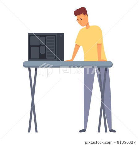 Computer repair icon cartoon vector. Server network. Information cloud Computer repair icon cartoon vector. Server network. Information cloud 91350327