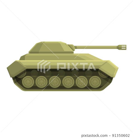 Steel tank icon cartoon vector. Military army. War gun Steel tank icon cartoon vector. Military army. War gun 91350602