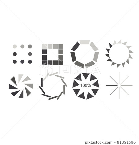 set of loading icons. load. load bar icons. Download progress. Collection Loading status. 91351590