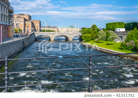 North Bridge over Norrstrom in Stockholm North Bridge over Norrstrom in Stockholm 91351781