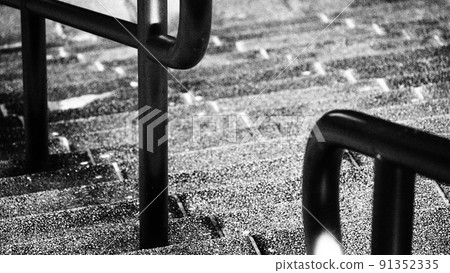 Monochrome park stairs after the rain Monochrome park stairs after the rain 91352335