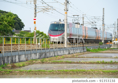 JR Seto Ohashi Line Limited Express Shiokaze No. 17 5 from Okayama to Matsuyama running between Bichu-Mishima and Hayashima Minami-ku, Okayama City, Okayama Prefecture JR Seto Ohashi Line Limited Express Shiokaze No. 17 5 from Okayama to Matsuyama running between Bichu-Mishima and Hayashima Minami-ku, Okayama City, Okayama Prefecture 91353138