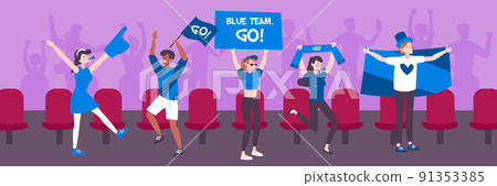 Football Fans Flat Composition Football Fans Flat Composition 91353385