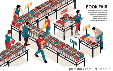 Book Fair Horizontal Illustration Book Fair Horizontal Illustration 91353392