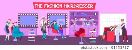 Hair Salon Vector Illustration Hair Salon Vector Illustration 91353717