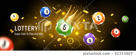 Lottery Balls Realistic Background Lottery Balls Realistic Background 91353807
