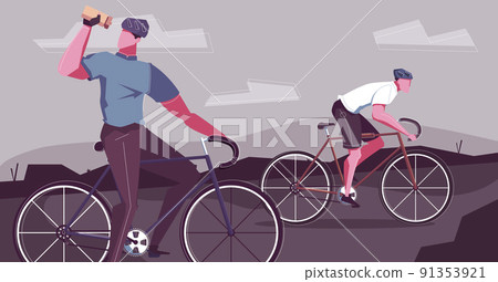 Bike Ride Flat Composition 91353921