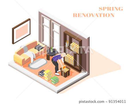 Spring Renovation Isometric Composition 91354011