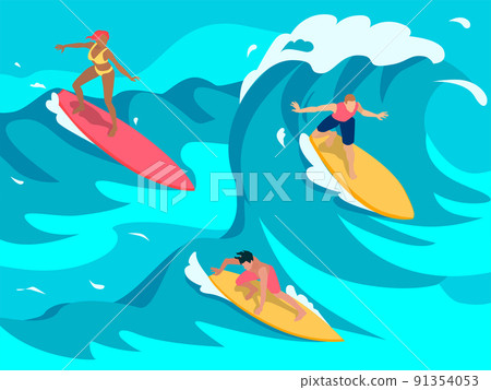 Surfing Isometric Composition 91354053