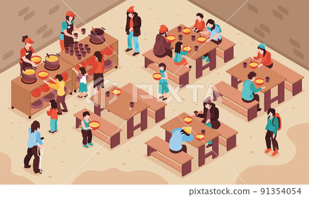 Volunteers Isometric Illustration Volunteers Isometric Illustration 91354054