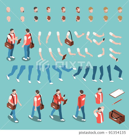 Isometric Character Constructor Set - Stock Illustration [91354135] - PIXTA