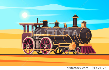 Steam Locomotive Desert Composition Steam Locomotive Desert Composition 91354173
