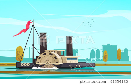 Steamboat Vintage Transport Composition 91354180