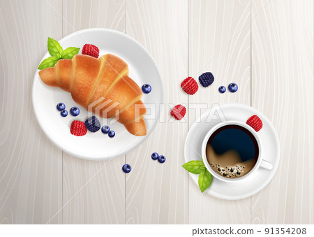 Light Breakfast Realistic Composition Light Breakfast Realistic Composition 91354208
