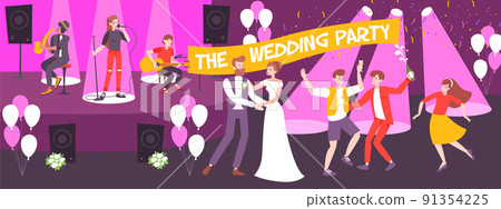 Wedding Party Vector Illustration Wedding Party Vector Illustration 91354225